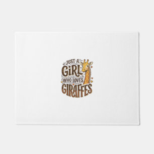Just a Girl Who Loves Giraffes Vintage T-Shirt Des Doormat