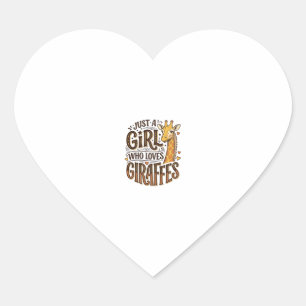 Just a Girl Who Loves Giraffes Vintage T-Shirt Des Heart Sticker