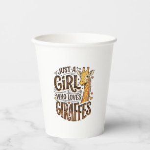 Just a Girl Who Loves Giraffes Vintage T-Shirt Des Paper Cups