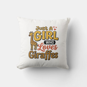 Just A Girl Who Loves Giraffes Vintage Vector Desi Cushion