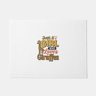 Just A Girl Who Loves Giraffes Vintage Vector Desi Doormat