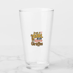 Just A Girl Who Loves Giraffes Vintage Vector Desi Glass
