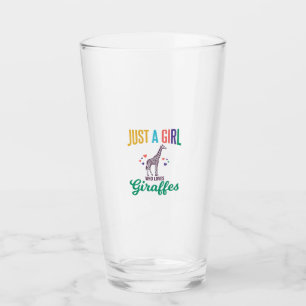Just a Girl Who Loves Giraffes Vintage Vector Desi Glass
