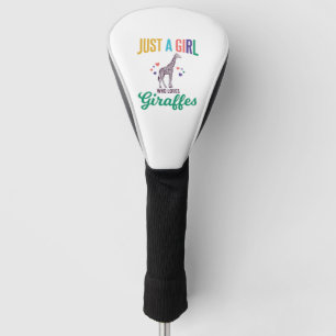 Just a Girl Who Loves Giraffes Vintage Vector Desi Golf Head Cover