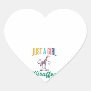Just a Girl Who Loves Giraffes Vintage Vector Desi Heart Sticker
