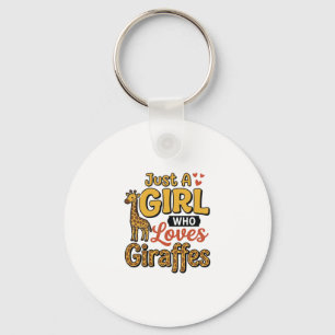 Just A Girl Who Loves Giraffes Vintage Vector Desi Key Ring