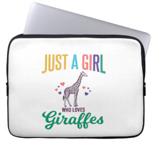 Just a Girl Who Loves Giraffes Vintage Vector Desi Laptop Sleeve