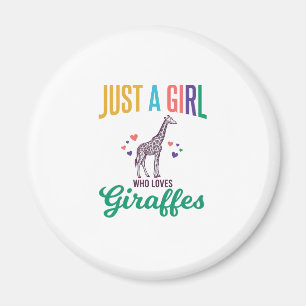 Just a Girl Who Loves Giraffes Vintage Vector Desi Magnet