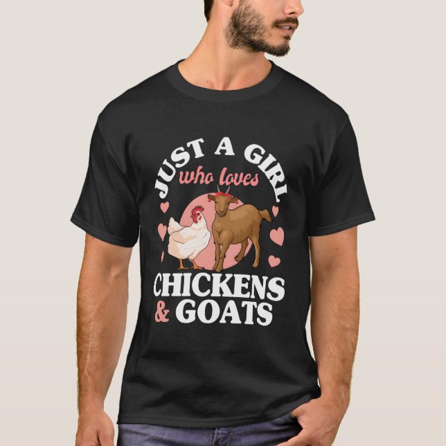 Just A Girl Who Loves Goats Chickens Girls Womens  T-Shirt (Front)