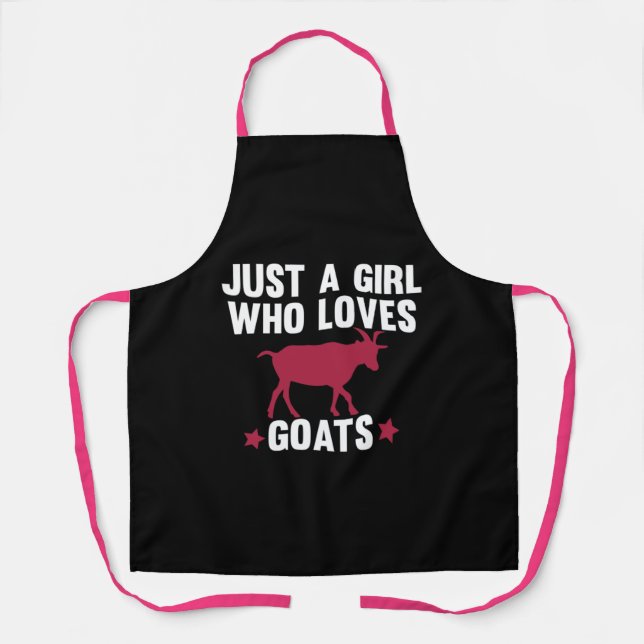 Just a Girl Who Loves Goats Cute Goats Lover Apron (Front)