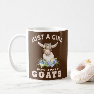 Just a girl who loves goats cute watercolor goat coffee mug