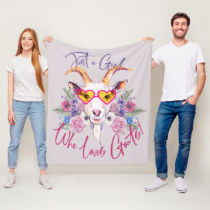 Just a Girl Who Loves Goats   GetYerGoat™ Fleece Blanket