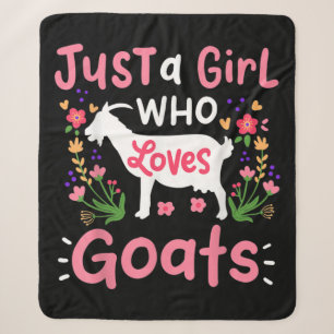 Just A Girl Who Loves Goats Sherpa Blanket