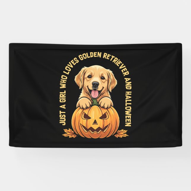 Just a Girl Who Loves Golden Retrievers Banner (Horizontal)