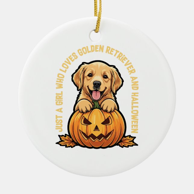 Just a Girl Who Loves Golden Retrievers Ceramic Ornament (Front)