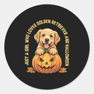 Just a Girl Who Loves Golden Retrievers Classic Round Sticker