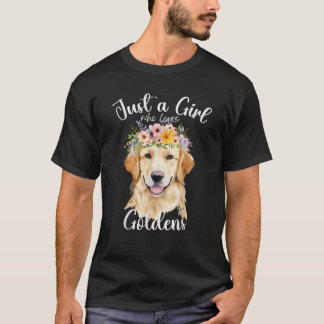 Just a Girl Who Loves Golden Retrievers Dogs kids T-Shirt