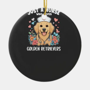 Just a Girl Who Loves Golden Retrievers Dogs Lover Ceramic Ornament