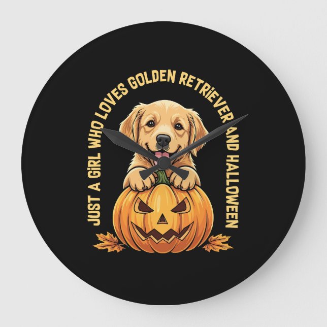 Just a Girl Who Loves Golden Retrievers Large Clock (Front)
