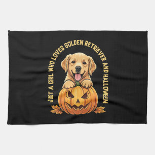 Just a Girl Who Loves Golden Retrievers Tea Towel