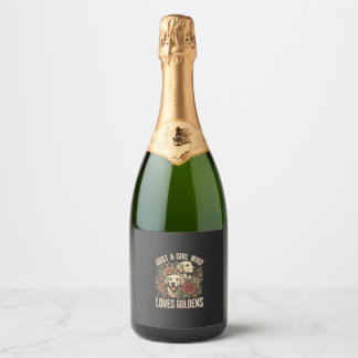 Just a Girl Who Loves Goldens Sparkling Wine Label