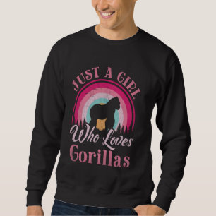 Just A Girl Who Loves Gorillas Women Girls Vintage Sweatshirt