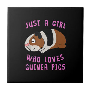 Just A Girl Who Loves Guinea Pig Animal Spirit Ceramic Tile