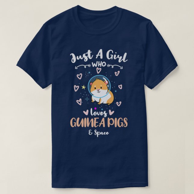 Just A Girl Who Loves Guinea Pigs And Space Premiu T-Shirt (Design Front)