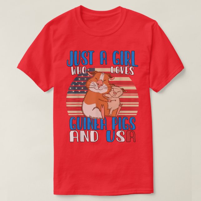 Just a Girl who loves Guinea Pigs and USA 841 T-Shirt (Design Front)