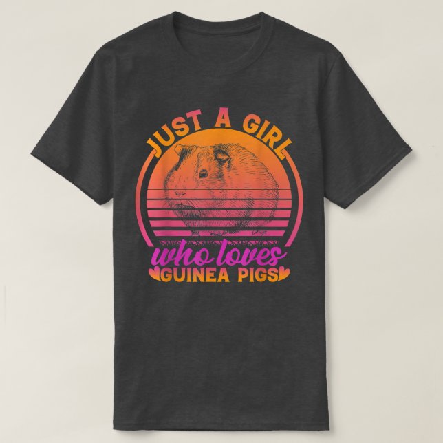Just a Girl Who Loves Guinea Pigs cute animals Gui T-Shirt (Design Front)