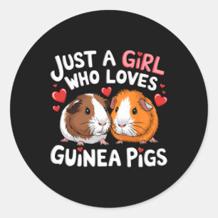 Just A Girl Who Loves Guinea Pigs Cute Guinea Pigs Classic Round Sticker