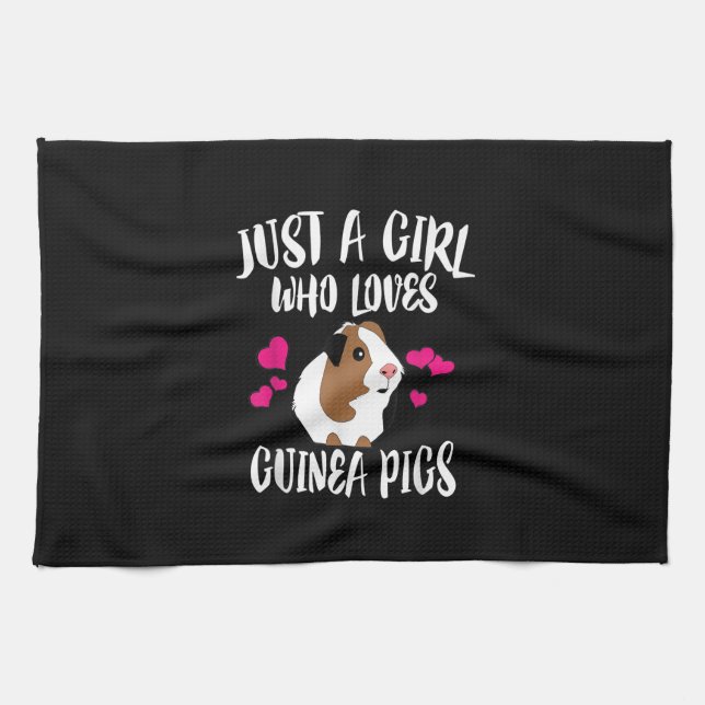 Just A Girl Who Loves Guinea Pigs Guinea Pig Gift Tea Towel (Horizontal)