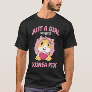 Just A Girl Who Loves Guinea Pigs Mom Animal  Rode T-Shirt