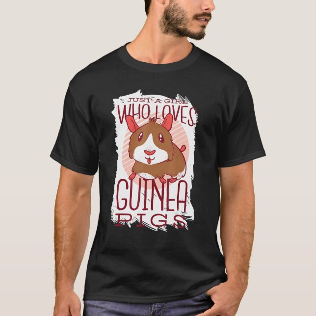 Just A Girl Who Loves Guinea Pigs Mum Animal  Rode T-Shirt (Front)
