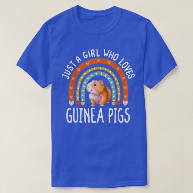 Just A Girl Who Loves Guinea Pigs Rainbow Cute Cav T-Shirt (Design Front)