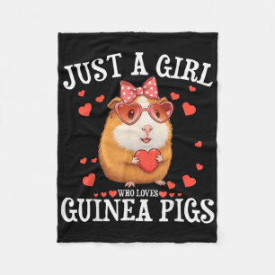 Just A Girl Who Loves Guinea Pigs Women Kids Cavy Fleece Blanket