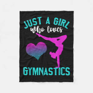 Just A Girl Who Loves Gymnastics Funny Gymnast Quo Fleece Blanket