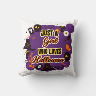 Just A Girl Who Loves Halloween Cushion