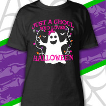 Just A Girl Who Loves Halloween Cute Pink Ghost
