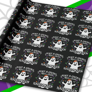 Just A Girl Who Loves Halloween Funny Halloween Wrapping Paper