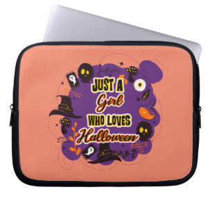 Just A Girl Who Loves Halloween Laptop Sleeve