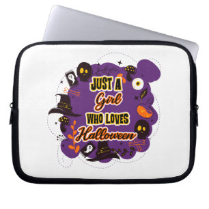 Just A Girl Who Loves Halloween Laptop Sleeve