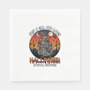 Just A Girl Who Loves Halloween Postal Service Wit Napkin