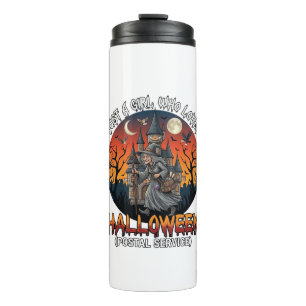 Just A Girl Who Loves Halloween Postal Service Wit Thermal Tumbler