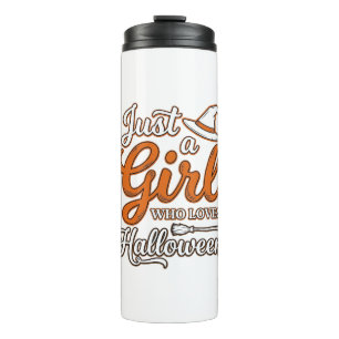 Just a Girl Who Loves Halloween Vector Design_1 Thermal Tumbler