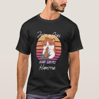 Just A Girl Who Loves Hamster Vintage Retro T- T-Shirt
