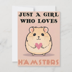Just A Girl Who Loves Hamsters, Cute Hamster Thank You Card
