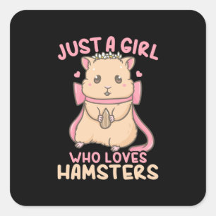 Just A Girl Who Loves Hamsters Square Sticker