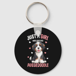 Just A Girl Who Loves Her Aussiedoodle Aussie Dood Key Ring