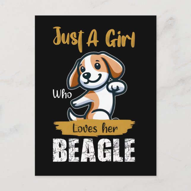Just a girl who loves her beagle typography tshirt holiday postcard (Front)